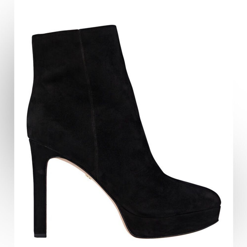 Veronica Beard Dali Suede Platform Ankle Boots, Black, New, Size 8 - Picture 15 of 16